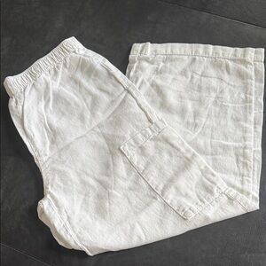 GAP Kids Girls Linen White Elastic Waist Pants - Sz XL (12)